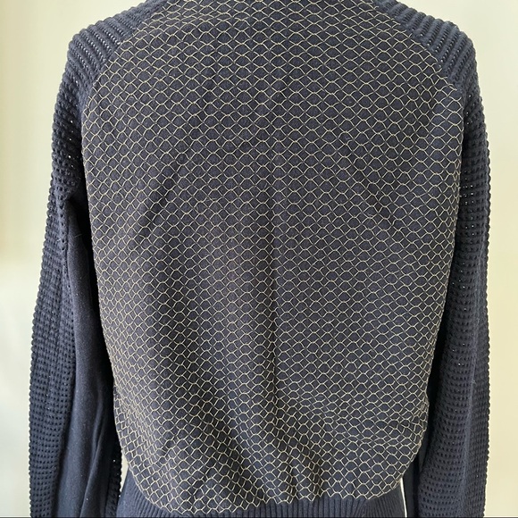 All Saint Navy Crew Neck Sweater with Gold Cross Stitching - Picture 2 of 7